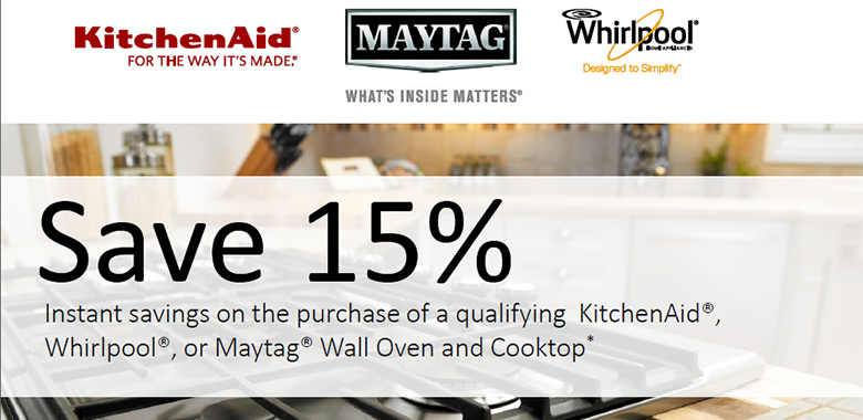 KitchenAid Whirlpool Maytag Wall Oven Cooktop promotion